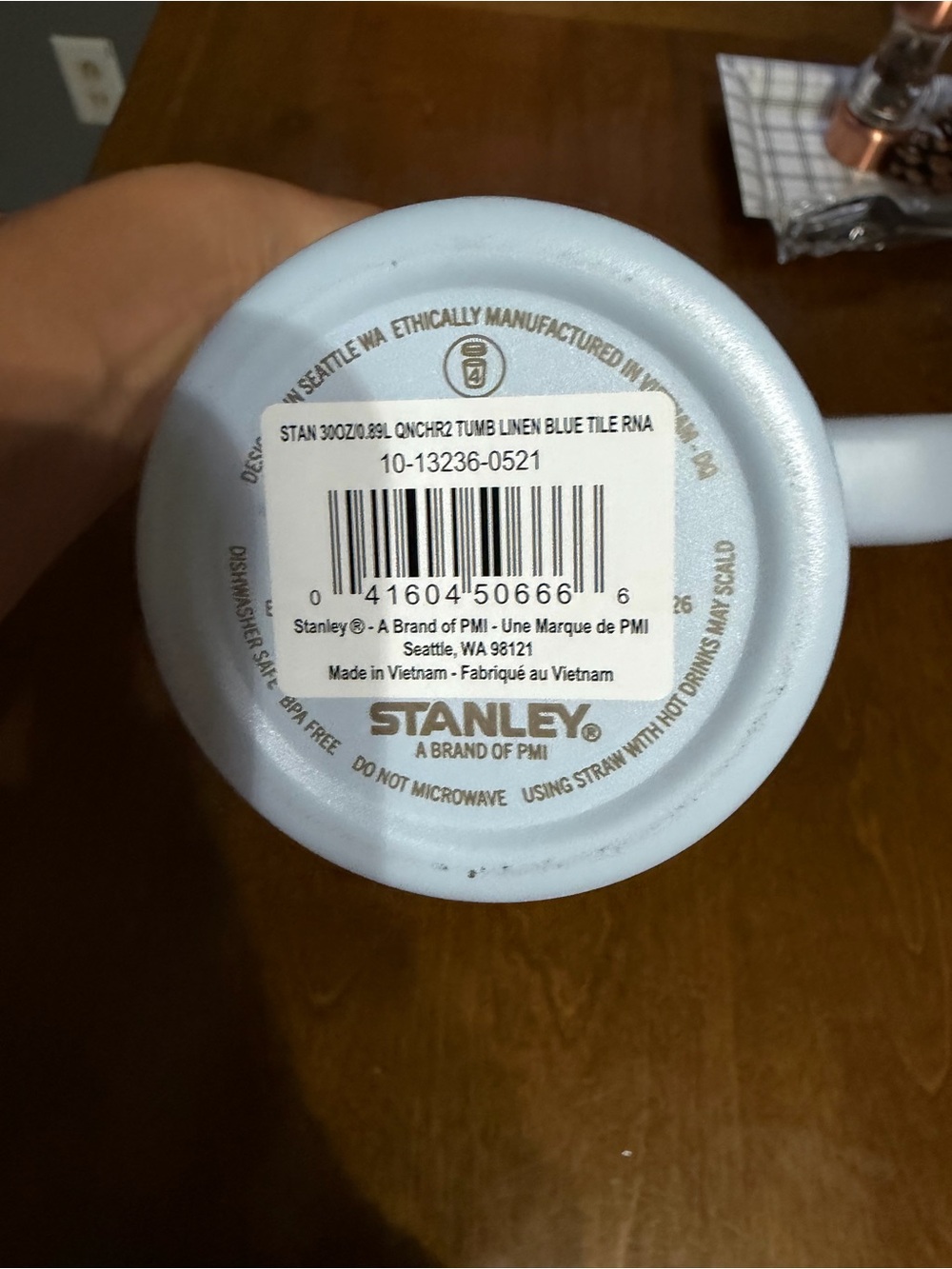 Stanley Light Blue Checkered Quencher Tumbler with Handle - Picture 4 of 4